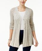 Style & Co Petite Pointelle Flare-hem Cardigan, Only At Macy's