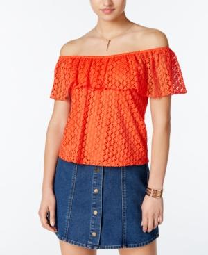 Bcx Juniors' Off-the-shoulder Lace Blouse