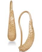 Textured Threader Drop Earrings In 14k Gold