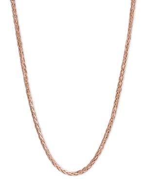 "14k Rose Gold Necklace, 16"" Diamond Cut Wheat Chain"