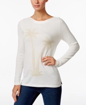 Charter Club Metallic Palm Tree Sweater, Only At Macy's