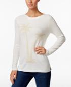 Charter Club Metallic Palm Tree Sweater, Only At Macy's