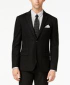 Bar Iii Men's Slim-fit Black Stripe Knit Suit Jacket, Created For Macy's