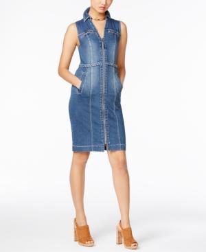 Inc International Concepts Braided-trim Denim Shirtdress, Only At Macy's