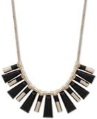 Dkny Gold-tone Black Stone Statement Necklace, Created For Macy's