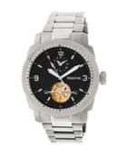 Heritor Automatic Helmsley Silver & Black Stainless Steel Watches 45mm