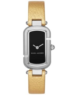 Marc Jacobs Women's North-south Metallic Gold-tone Leather Strap Watch 20x31mm Mj1500