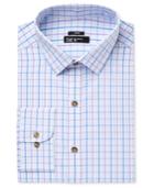 Bar Iii Men's Slim-fit Stretch And Easy Care Purple Double Windowpane Dress Shirt, Only At Macy's