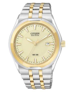 Citizen Watch, Men's Eco-drive Corso Two Tone Stainless Steel Bracelet 39mm Bm6844-57p