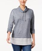 Style & Co Cowl-neck Layered-look Top, Created For Macy's