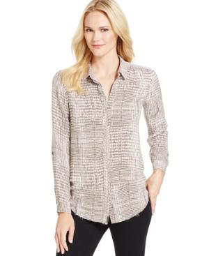 Calvin Klein Jeans Snakeskin-print Frayed Shirt