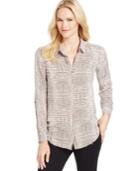 Calvin Klein Jeans Snakeskin-print Frayed Shirt