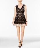 Betsy & Adam Petite Lace Tulle A-line Dress