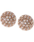 Givenchy Earrings, Rose Gold-tone Crystal Button Earrings