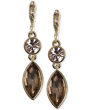Givenchy Gold-tone Marquise Crystal Drop Earrings