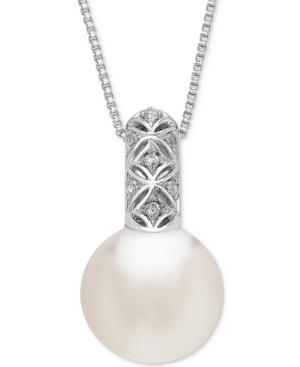 Honora Style Cultured White Ming Pearl (13mm) 18 Pendant Necklace In Sterling Silver