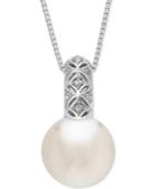 Honora Style Cultured White Ming Pearl (13mm) 18 Pendant Necklace In Sterling Silver