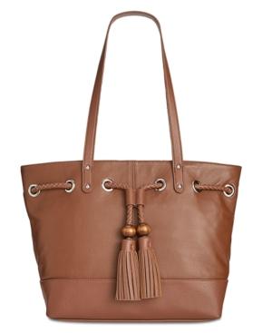 Giani Bernini Pebble Leather Tassel Tote, Created For Macy's