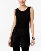 Alfani Prima Asymmetrical Lace-hem Top, Only At Macy's