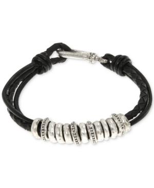 R.t. James Men's Leather Rondelle Bracelet, A Macy's Exclusive Style