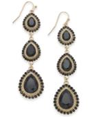 Thalia Sodi Large Gold-tone Stone Triple Drop Earrings, 2.5, Created For Macy's