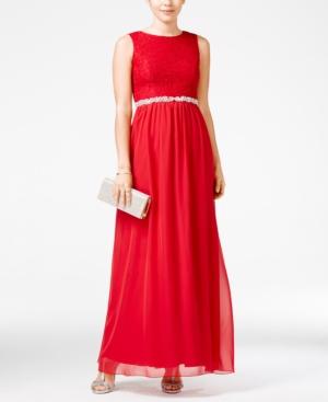 Speechless Juniors' Lace Embellished Gown