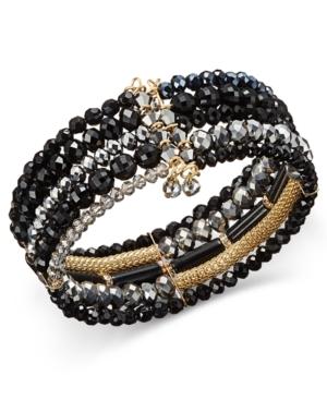 Inc International Concepts Two-tone Beaded Coil Wrap Bracelet, Only At Macy's