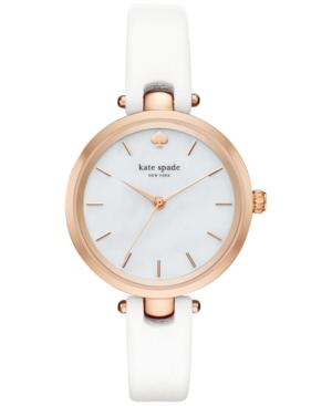 Kate Spade New York Women's Holland White Leather Strap Watch 34mm Ksw1280