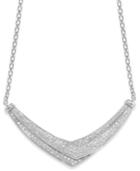 Wrapped In Love Diamond Pave-set Crossover Necklace In Sterling Silver (1 Ct. T.w.)