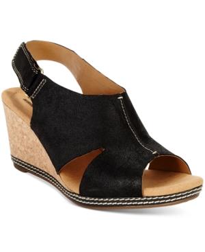 Clarks Collection Women's Helio Float Wedge Open-toe Sandals Women's Shoes