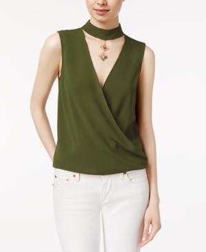 Lily Black Juniors' Choker Necklace Surplice Top, Created For Macy's