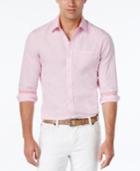 Park West Men's Solid Texture Long-sleeve Shirt, Contrast Cuffs
