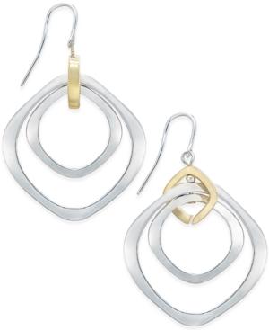 Charter Club Two-tone Drop Hoop Earrings, Only At Macy's