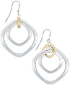 Charter Club Two-tone Drop Hoop Earrings, Only At Macy's