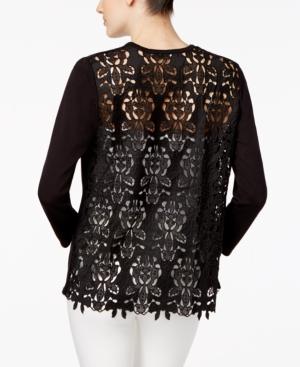 Alfani Petite Lace-back Cardigan, Only At Macy's