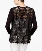 Alfani Petite Lace-back Cardigan, Only At Macy's