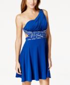 Speechless Juniors' One-shoulder Embellished Flare Dress, A Macy's Exclusive
