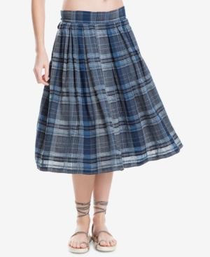 Max Studio London Cotton Plaid Midi Skirt, Created For Macy's