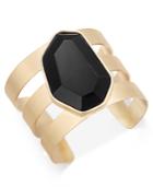Inc International Concepts Gold-tone Black Stone Cuff Bracelet, Only At Macy's