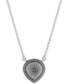 Lucky Brand Silver-tone Patterned Disc Pendant Necklace