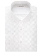 Calvin Klein Men's X Extra Slim-fit Stretch Charcoal Dot-print Dress Shirt