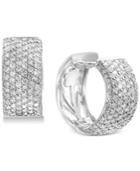 Effy Diamond Pave Huggie Hoop Earrings (1-1/2 Ct. T.w.) In 14k White Gold