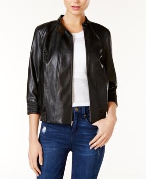 Guess Gabe Faux-leather Bomber Jacket
