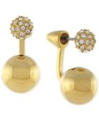 Vince Camuto Gold-tone Pave Double Sphere Ear Jackets