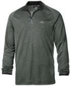 Greg Norman For Tasso Elba Men's Heathered Mock-neck Quarter-zip Shirt, Created For Macy's