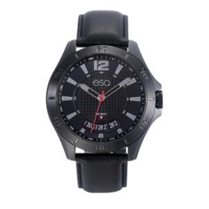 Men's Esq0180 Black Ip Stainless Steel Watch With Black Dial And Date Window