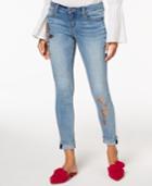 Blue Desire Juniors' Embellished Cuffed Skinny Jeans