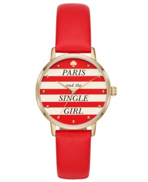 Kate Spade New York Women's Metro Red Leather Strap Watch 34mm