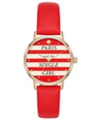 Kate Spade New York Women's Metro Red Leather Strap Watch 34mm