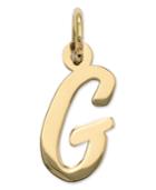 14k Gold Charm, Small Script Initial G Charm